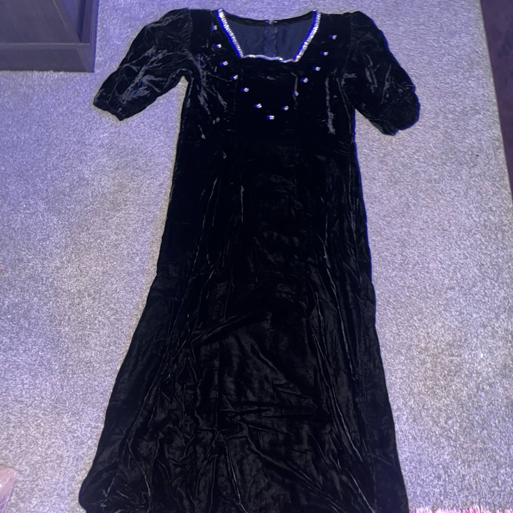 Vintage black velvet dress